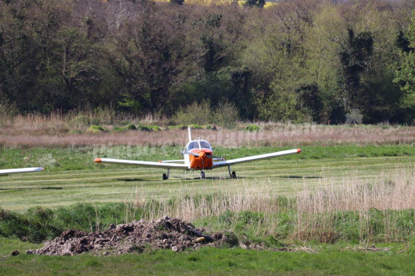 Small plane at the coast of Ireland