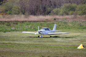 Small plane at the coast of Ireland