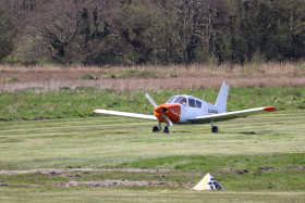 Small plane at the coast of Ireland