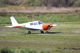 Small plane at the coast of Ireland