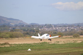 Small plane at the coast of Ireland