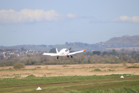 Small plane at the coast of Ireland