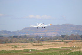 Small plane at the coast of Ireland