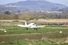 Small plane at the coast of Ireland